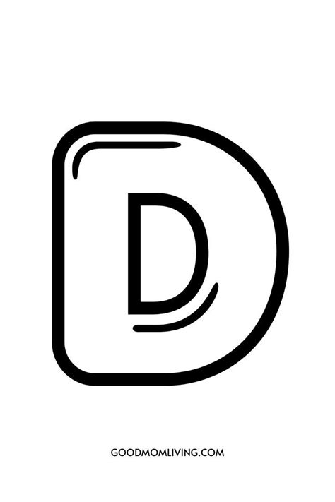 Printable Funky Letter D