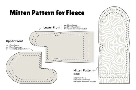 Printable Fur Mitten Pattern