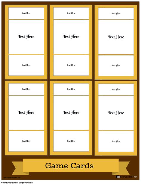 Printable Game Card Template