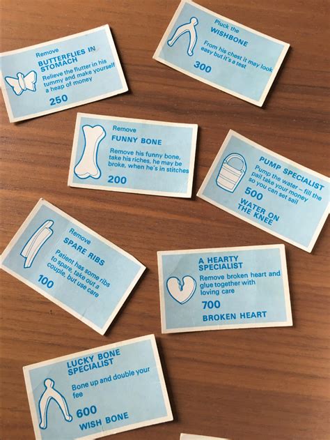 Printable Game Cards For Operation