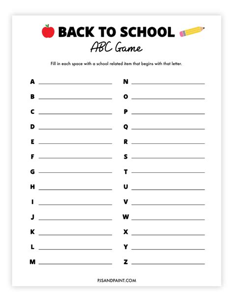 Printable Game For Abc
