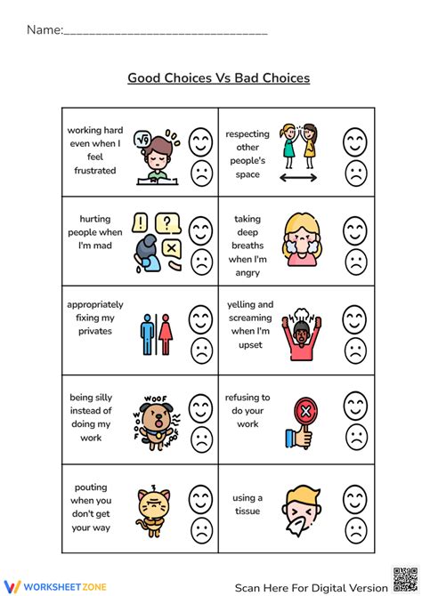 Printable Games About Choices