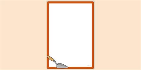 Printable Garden Trowel Border