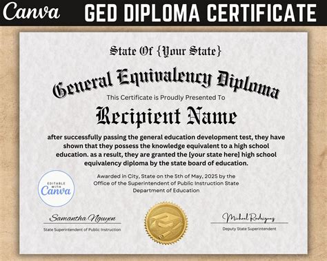 Printable Ged Certificate Pdf