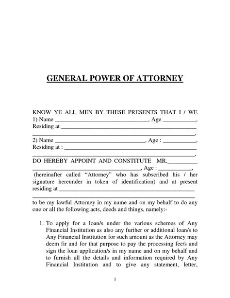 Printable General Power of Attorney Legal Aspects