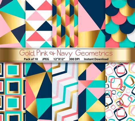 Printable Geometric Scrapbook Paper