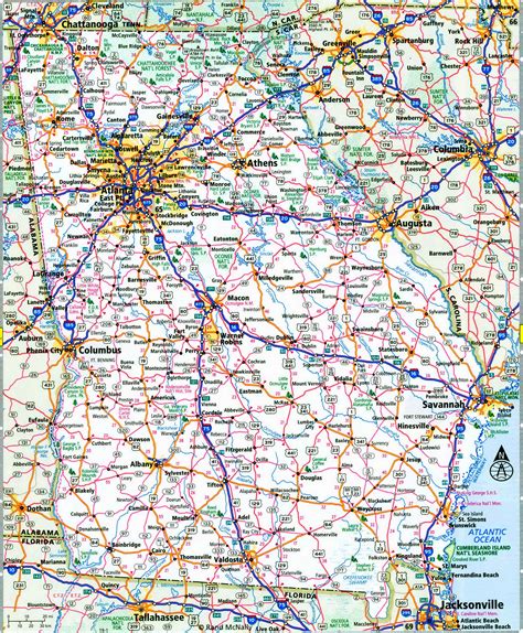 Printable Georgia Interstate Map Map