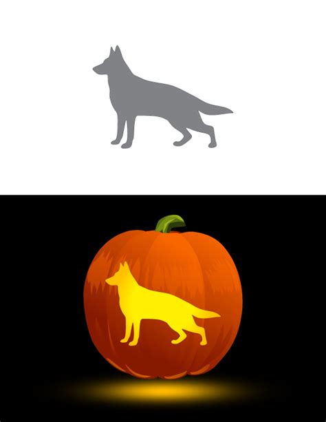 Printable German Shepard Pumpkin Stencils