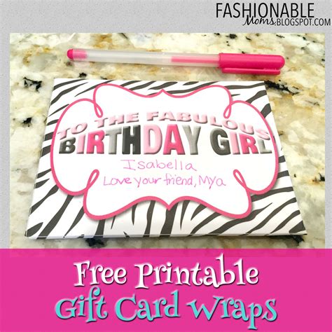 Printable Gift Card Wraps