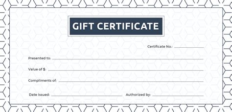 Printable Gift Certificate Blank