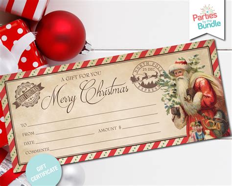 Printable Gift Certificate From Santa