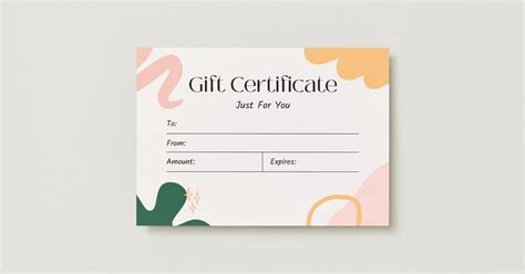 Printable Gift Certificates For Event