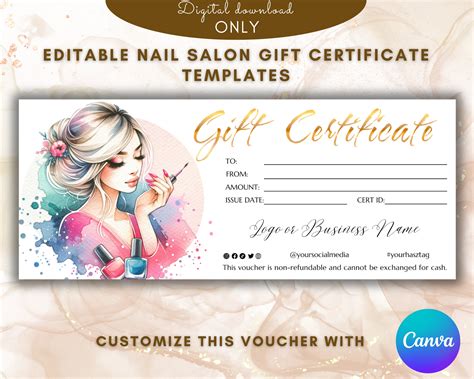 Printable Gift Certificates For Salons