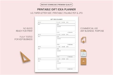 Printable Gift Idea Templete For Guests
