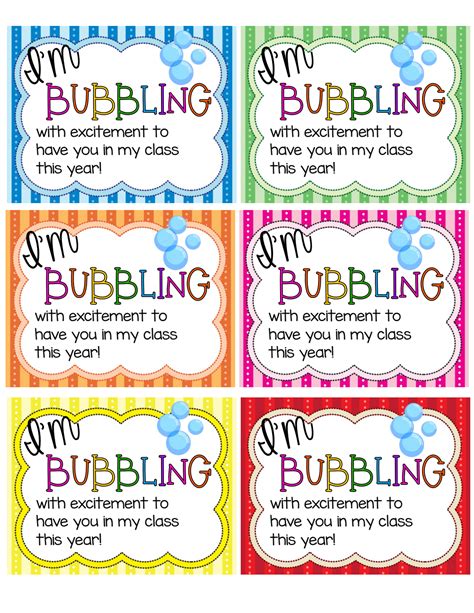 Printable Gift Tags Bubble