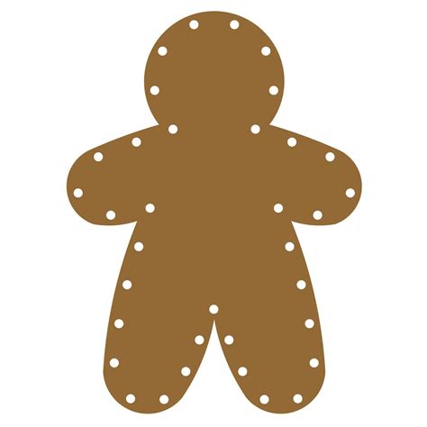 Printable Gingerbread Man Lacing Pattern