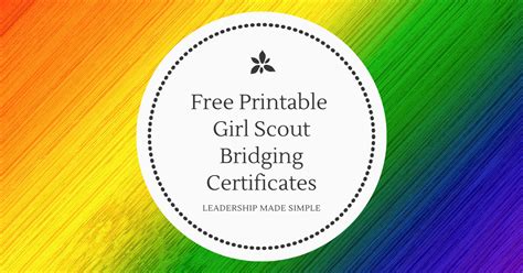 Printable Girl Scout Bridging Program