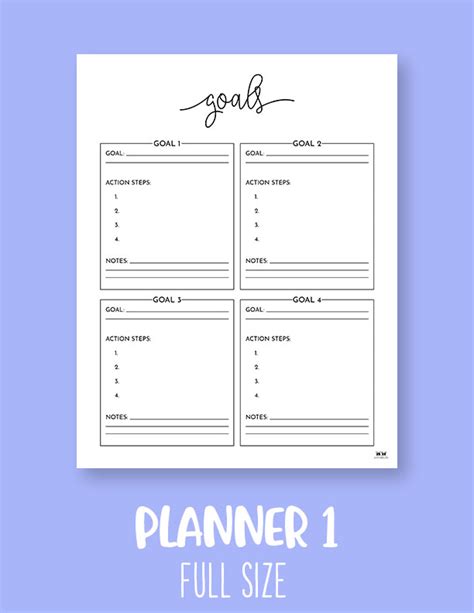 Printable Goal Planner Page