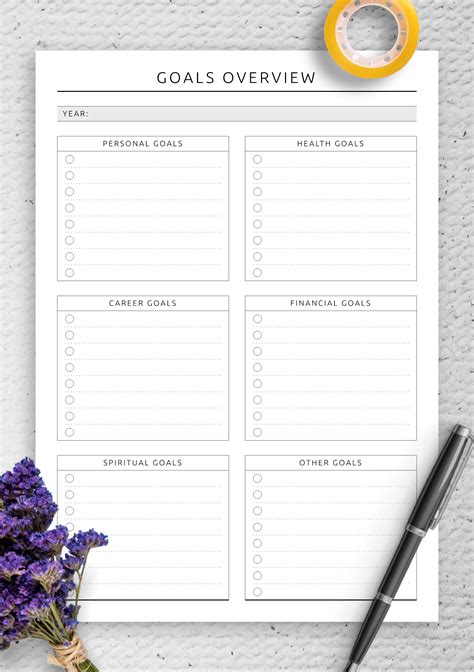 Printable Goals Paper