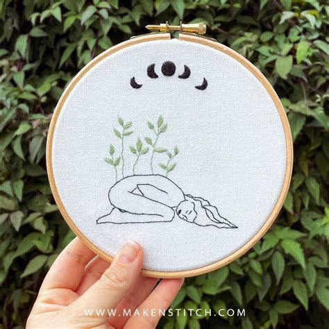 Printable Goddess Embroidery Pattern