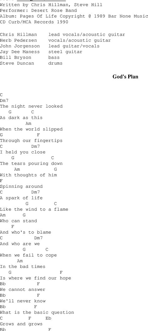 Printable Gods Plan Lyrics