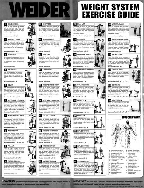 Printable Golds Gym Exercise
