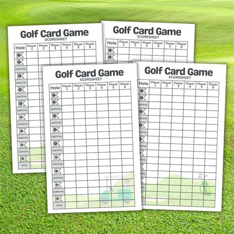 Printable Golf Shoe Card