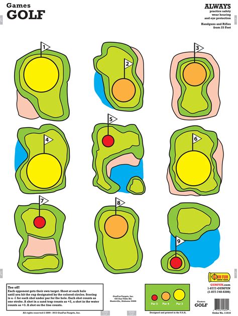 Printable Golf Shooting Targets