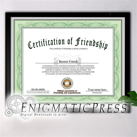 Printable Good Friend Certificate