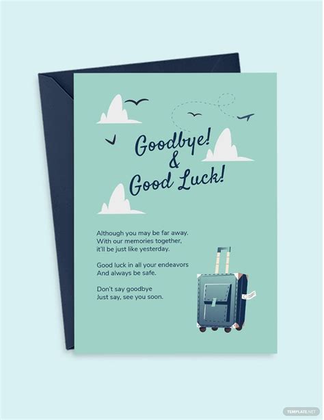 Printable Goodbye Card Template