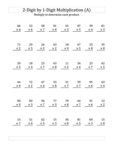 Printable Grade 5 Multiplication Worksheets
