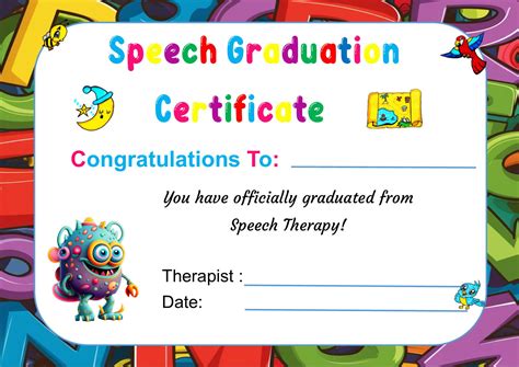 Printable Graduation From Speech Certificate