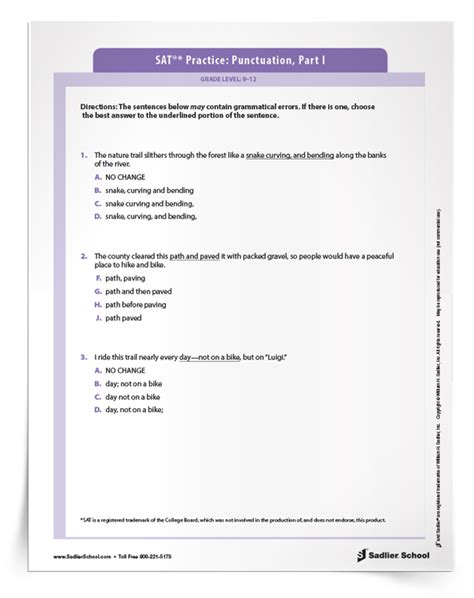 Printable Grammar Sat Prep
