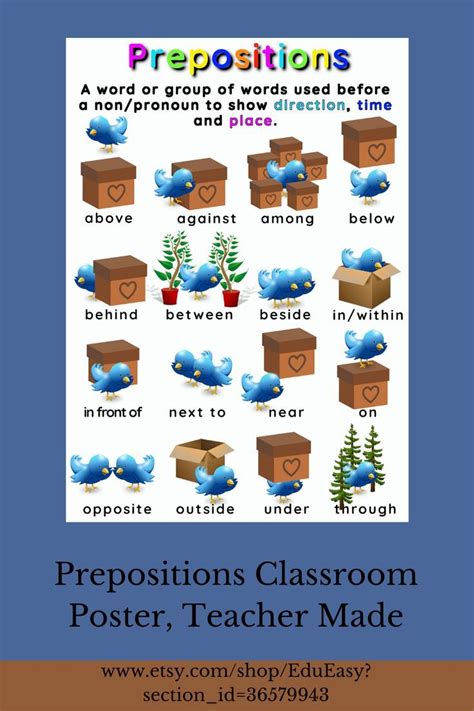 Printable Graphic Tools For Prepositions