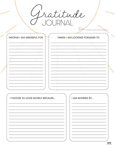 Printable Grateful Challenge Journal