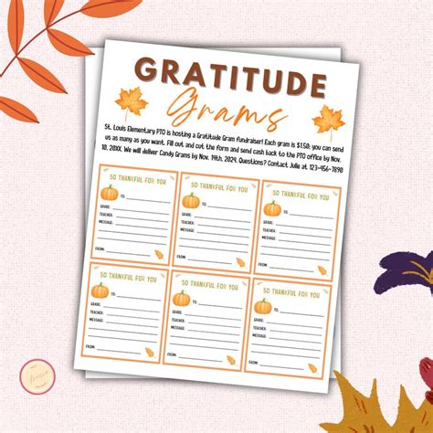Printable Gratitude Grams Template