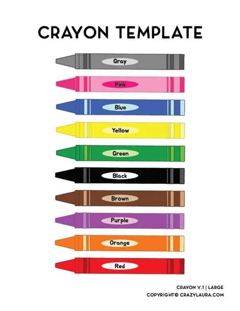 Printable Green Crayon Template