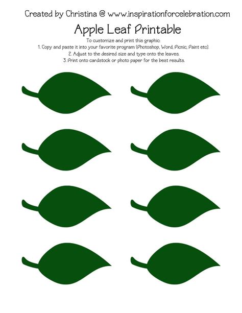Printable Green Leaf Template