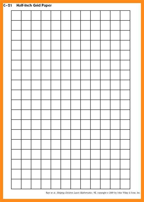 Printable Grid Paper With Large Two Inch Squares