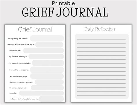 Printable Grief Journal Template
