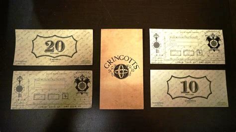 Printable Gringotts Bank Notes