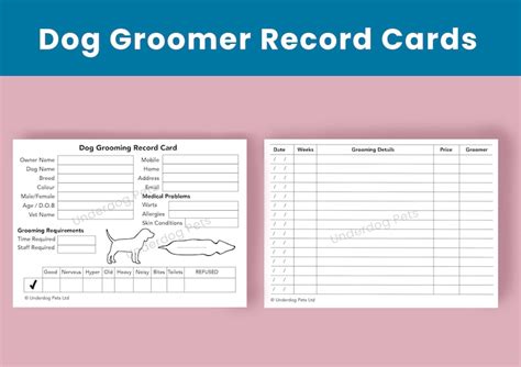 Printable Grooming Client Cards Template