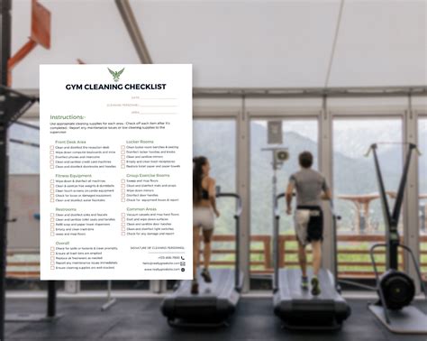 Printable Gym Cleaning Checklist