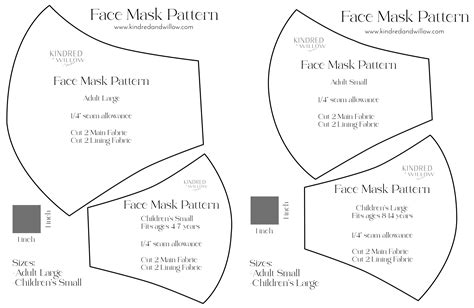 Printable Half Face Mask Pattern