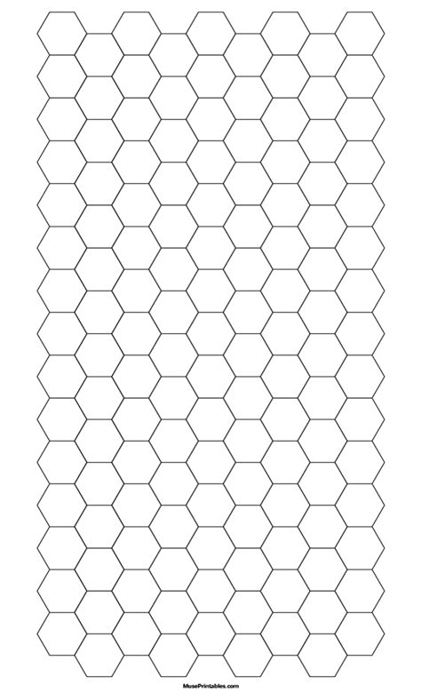 Printable Half Hex Template