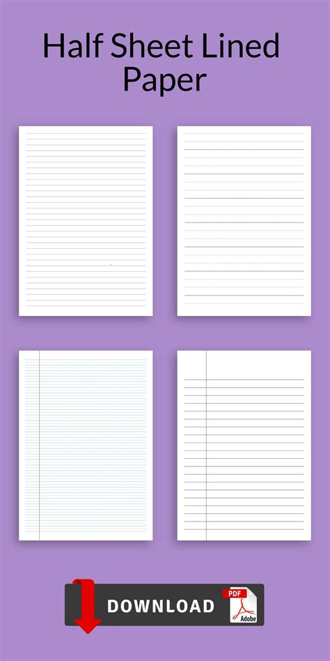 Printable Half Page Templates