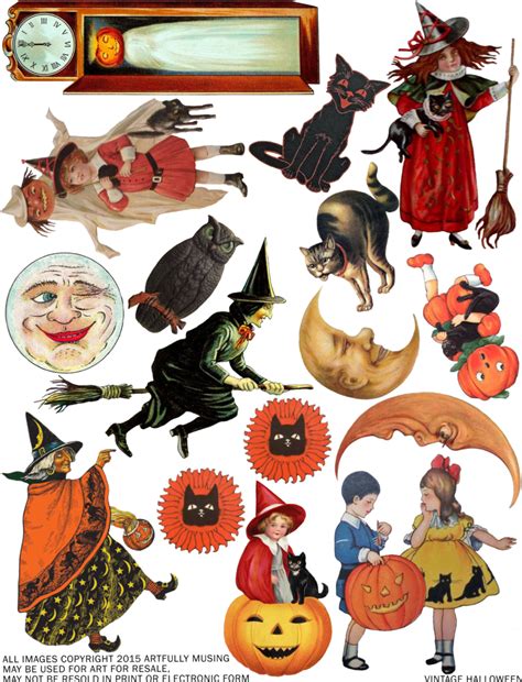 Printable Halloween Collage Sheets