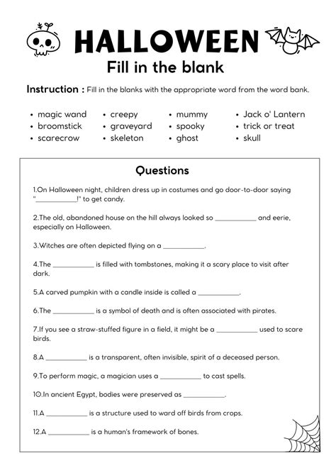 Printable Halloween Worksheets Elementry