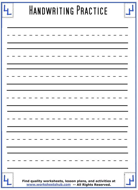 Printable Handwriting Spacing Guide Sheet