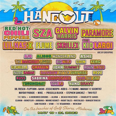 Printable Hangout Line Up